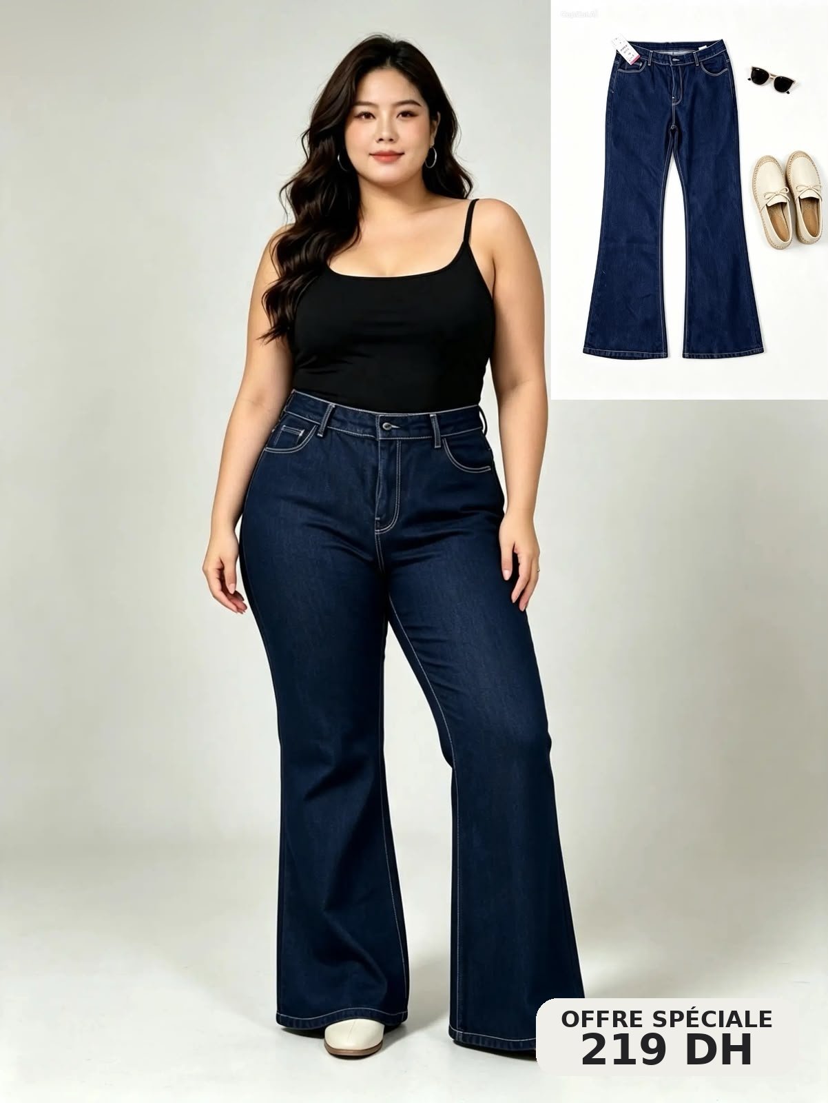 Pantalon jean wide-leg femme - Sophy Univers