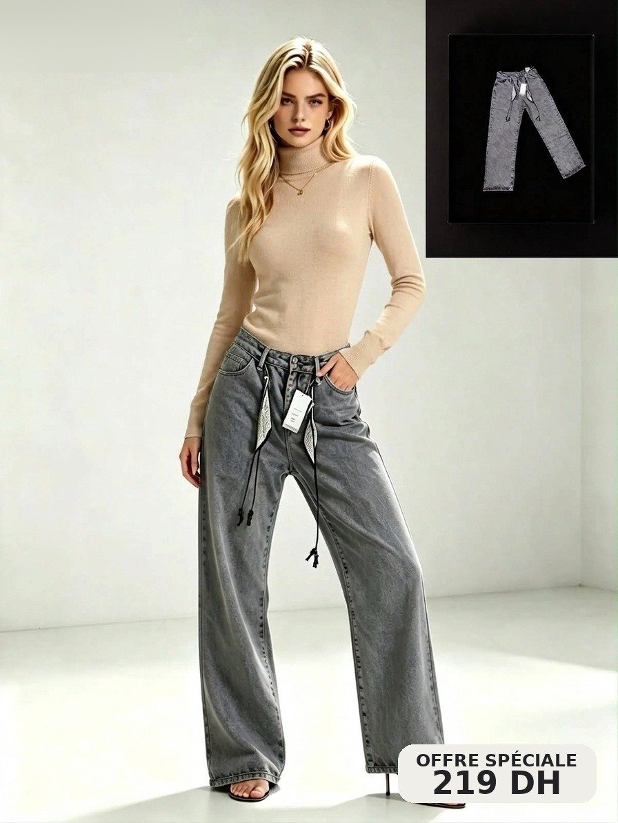 Pantalon jean wide-leg femme - Sophy Univers
